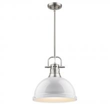  3604-L PW-WH - 1 Light Pendant with Rod